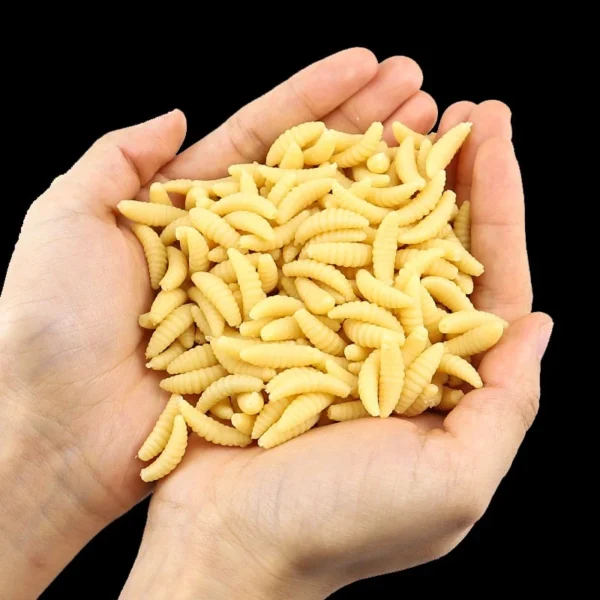 50PCS Soft Maggot Fishing Baits