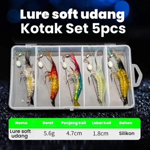 5pcs Shrimp Soft Lure Set