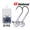 25PCS 4X Lead Jig Head Hook