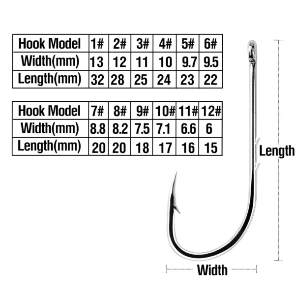 Long Shank Fishing Hooks
