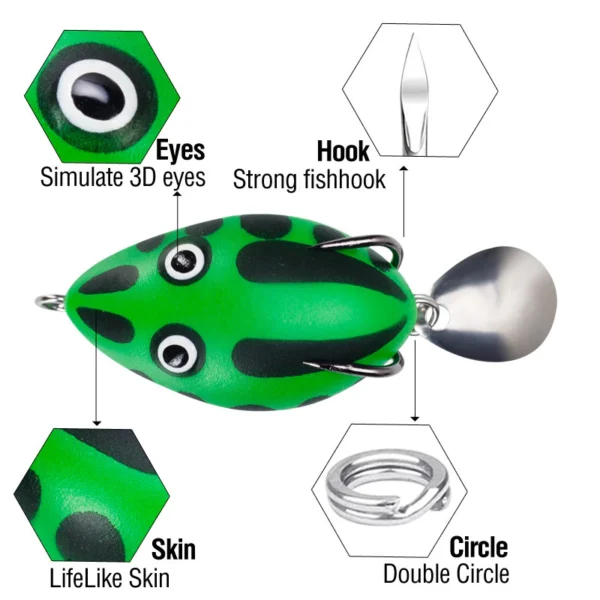 5pcs Frog Spinner Lure Set